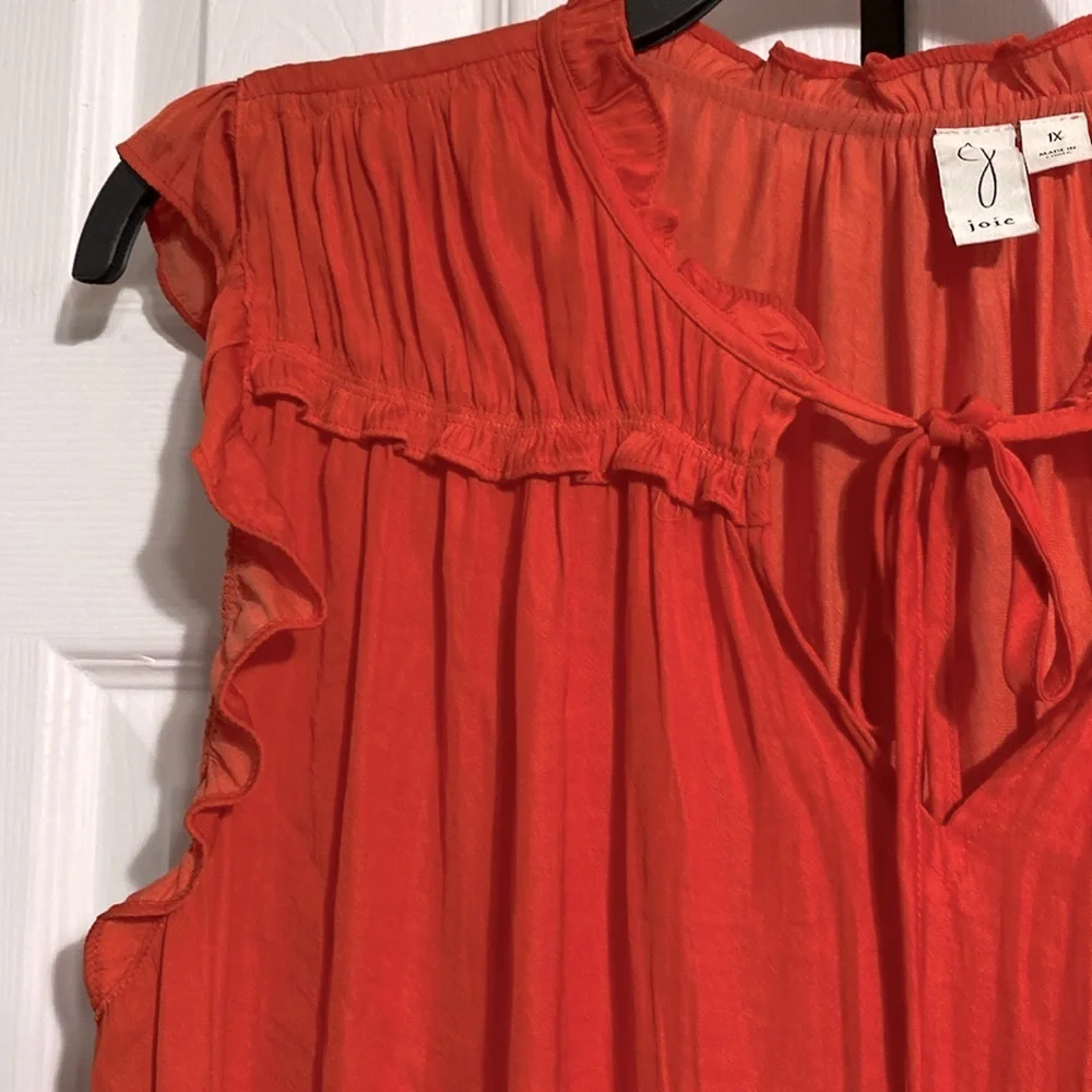 Joie orange lightweight top blouse shirt size 1X - Picture 4 of 14